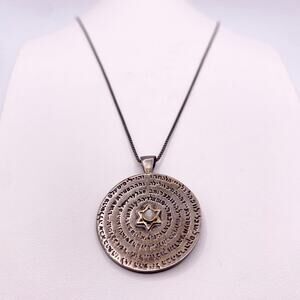 Kaballah Ana Bekoach Sterling Silver Prayer Pendant Magen David